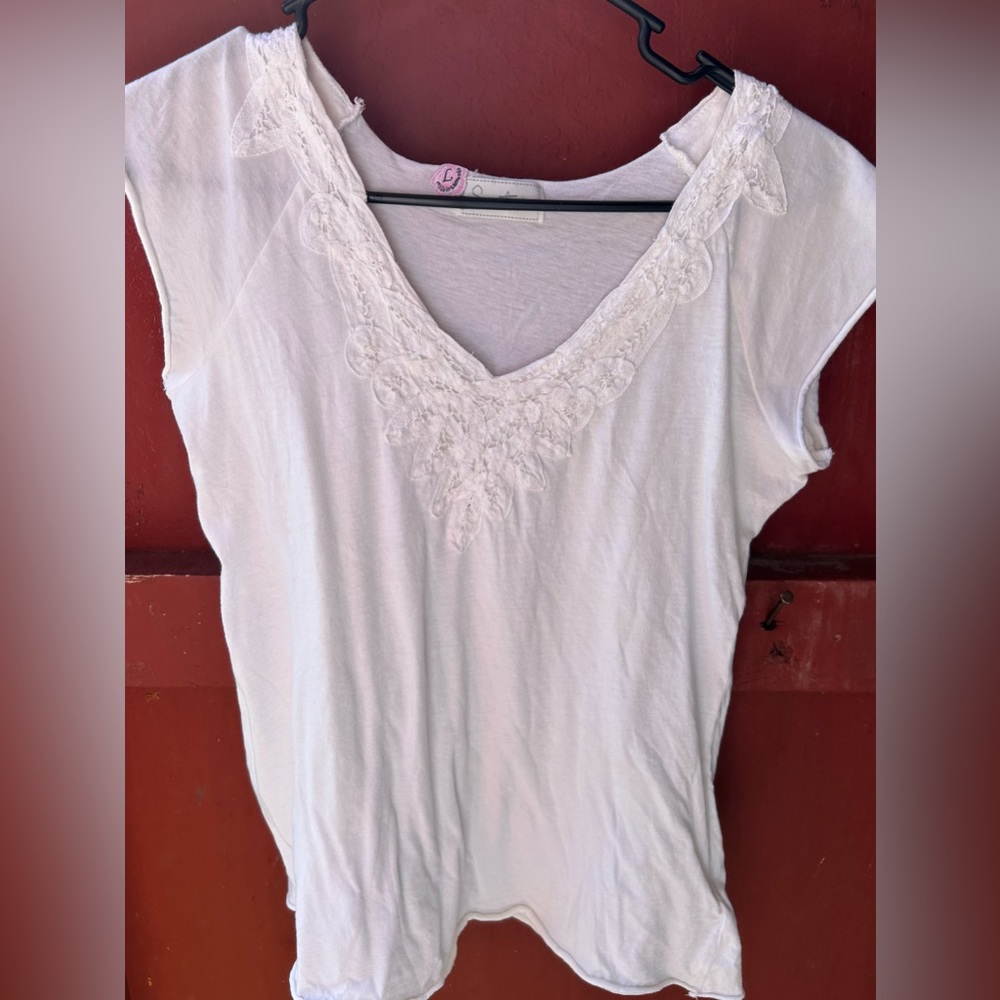 Sweetees White Lace Accent Blouse